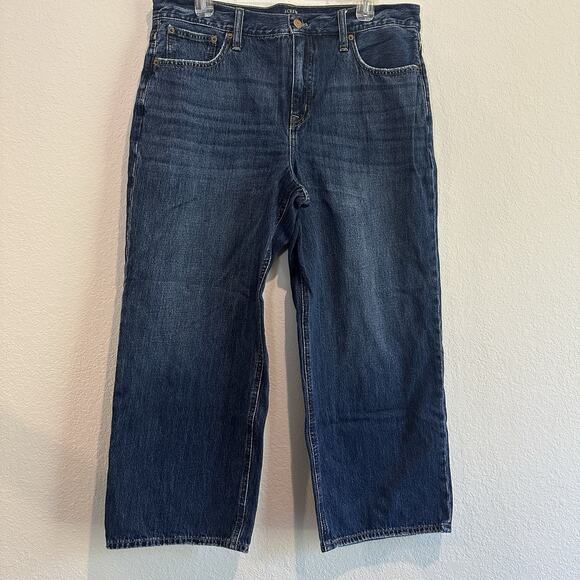 J.Crew 90s Vintage Baggy Jeans Plus 31P Wide Leg High Rise Indie Hipster Petite - Picture 1 of 8